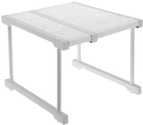 HARFINGTON Expandable Cabinet Tension Shelf 10.63 to 14.96 Adjustable Cabinet Organizer 32 x 16.54 Flower Pattern Table Storage Rack for Wardrobe Cupboard Kitchen Bedroom