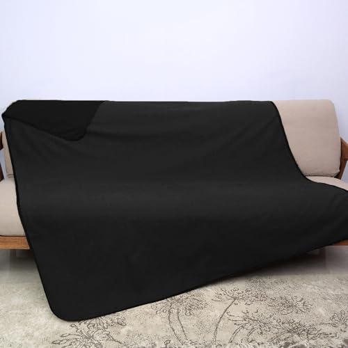 Kritter Planet Wasserdicht Decke, Waschbar Hundedecke Katzendecke Sofadecke Tagesdecke Sofaschutz Hund Kuscheldecke Wasserdicht für Sofa Bett Couch Auto, L Decke 130x150, Schwarz/Schwarz