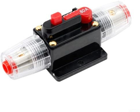 Eawfgtuw 1 lot de disjoncteurs de fusibles en ligne avec cosses de fil et tube thermorétractable 12 V-24 V CC (100 A)