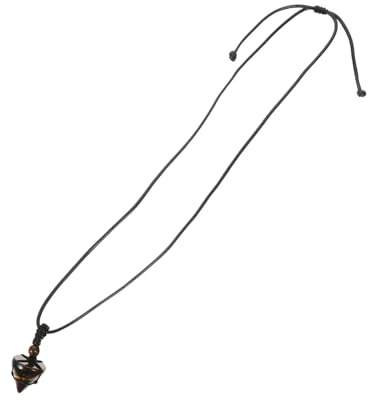 LOLIPPYY Natürlicher Tigerauge Anhänger Halskette mit Geflochtener Schnur Robuster Edelstein Schmuck für Damen Vielseitiger Schmuckanhänger für DIY Halsketten und Armbänder