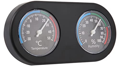 SIXRUN Reptile Hygrometer -Termometer, Mini Moisture Meter of Analog Temperature to Adjust Environments, Portable Plastic Material for PET