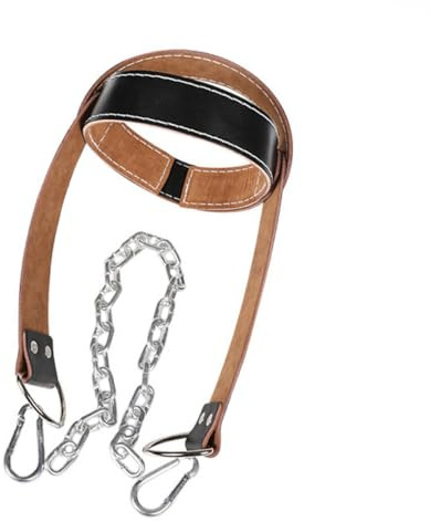 FOYTOKI Arnés para Entrenamiento de Resistencia de Cuello Negro en Piel, Ejercitador de Cuello Ajustable y Portátil para Fortalecimiento Muscular, Equipo Fitness para Gimnasio y Uso