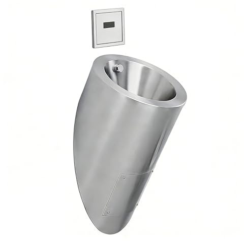 Orinatoio Automatico con Sensore, Orinatoio da Parete, In Acciaio Inox 304, Per Uomo, Ideale per Casa, Scuola e Bar(Silver)