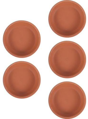 Beavorty Lot de 5 Coupelles en Terre Cuite pour Pots de Fleurs, Plateaux de Jardinière Pratiques et Résistants, Prévention des Salissures, pour Décoration Intérieure