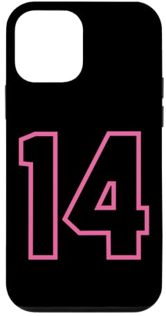Custodia per iPhone 12 mini Squadra sportiva rosa nera numero n. 14