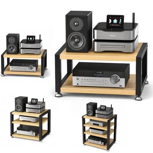 Mediehylla, Stereoskåp HiFi-ställ for Hörlursförstärkare CD-spelare(2Tier L45cm)