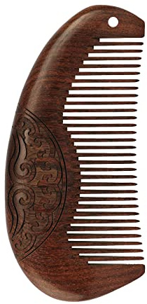 Kamm unisex aus Sandelholz antistatisch klein bequem Holzkamm glätten für Damen Herren Kinder Taschenkamm Natur Bartkamm langes dickes dünnes lockiges nasse Haare Haarkamm Massage