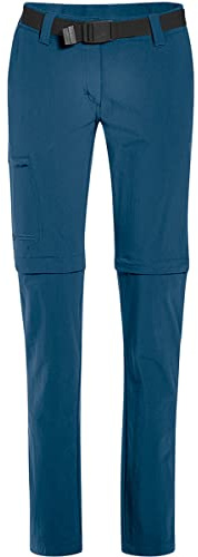 Maier Sports Inara Slim Zip, damvandringsbyxor, vattenavvisande byxor för vandring och vandring, tajt snitt, zipp-off-funktion, PFC-fri, mstreTCH pro 4 & Dryprotec, blå, 18 (W27/28/L29)