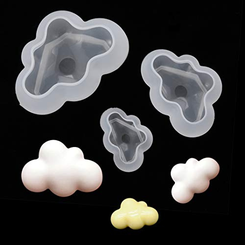 iSuperb 3 Stück 3D Silikonform Wolke Gießform für Schmuck, Fondant, Resin - DIY Handwerk Mold (3 Formen)