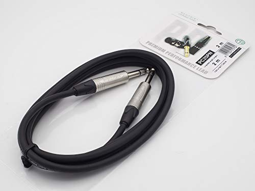X-LEAD PC25PN020BK serie PLATINUM, Cavo bilanciato professionale di qualità, Jack Stereo/Jack Stereo - connettori NEUTRIK - (2 m, nero) - MADE IN ITALY by INCO Italy