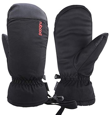 QKURT Muffole da Sci,Guanti da Snowboard Impermeabile Muffole per Uomini Donne