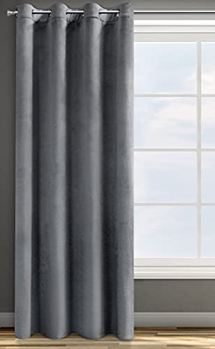 Eurofirany Design91 Ösen Ösenschal Blickdicht Vorhäng Samt Velours 140x250 Samtvorhänge ROSA (Graphit) D91/Z/ROSA/GRAF 140X250 PRZEL