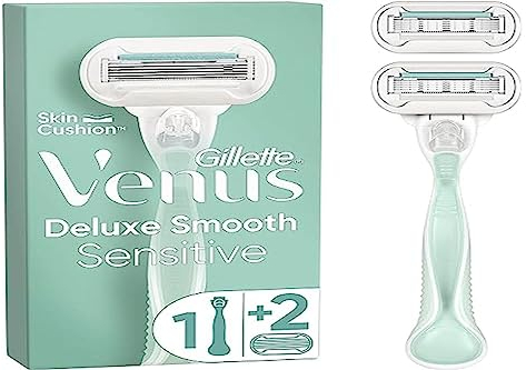 Gillette Venus Deluxe Smooth Sensitive, für Damen, 1 Griff, 2 Nachfüllklingen, 5 Klingen