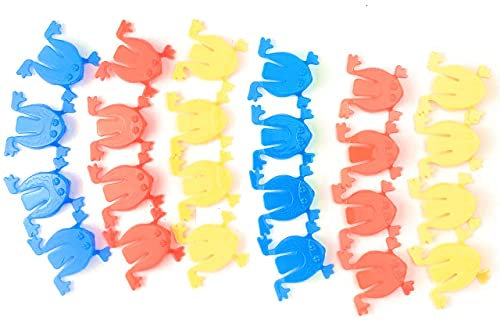 STUWU 24x Springfrösche DIY Froschspiel 4x4 cm Springfrosch springende Frösche Geschicklichkeitsspiel