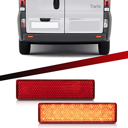 Roter LED-Reflektor für hintere Stoßstange, Stopplicht, LED-Rückfahrscheinwerfer, Nebelschlussleuchte für Renault Trafic MK2 MK3, Master MK2, Vauxhall Opel Vivaro A B, Movano A, Nissan Primastar