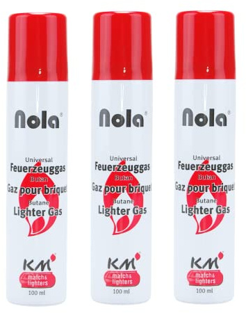 NOLA Feuerzeuggas 3er Pack à 100ml