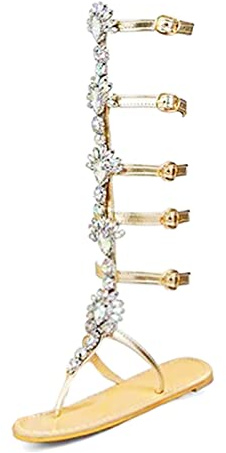 Toocool Sandali Donna Gladiatore Schiava Alti Strass Cinturini Listini Scarpe JM0801 [40,Oro]