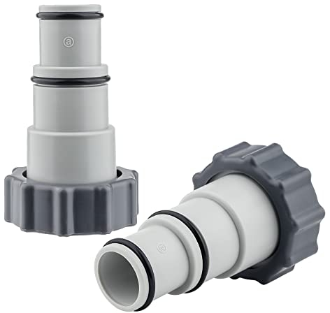 Tigerkinwit Adaptateur de Tuyau de Piscine 2 Pièce Adaptateur de vidange de Piscine Adaptateurs de Tuyau avec Bague D'étanchéité pour Piscine Pompes à Connexion Filetée