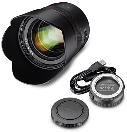 Samyang AF 75mm F1,8 FE + Lens-Station für Sony E Portrait-Objektiv für Vollformat & APS-C I 32,9° Bildwinkel & schnellem Autofokus I Festbrennweite für Sony A7C, A7 III, A6100 u.a.