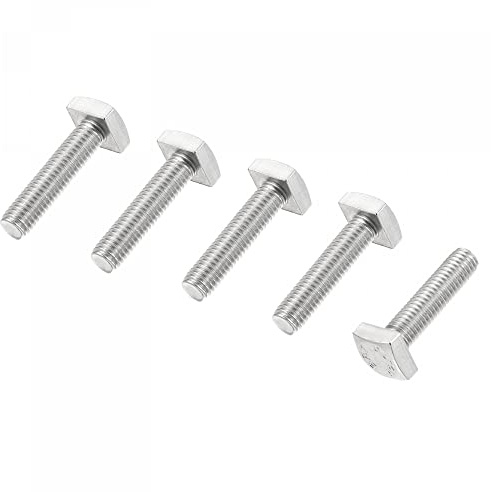 sourcing map Cuadrada Cabeza Perno, 5uds M8x30mm Completamente Roscado 304 Inoxidable Acero Grado C Cuadrado Máquina Tornillos | Tornillo de máquina, de acero inoxidable 304, con rosca completa, M8 x 30 mm, clase C