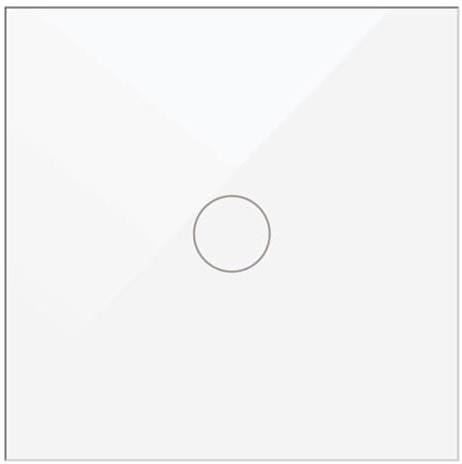 WESA Interrupteur tactile en verre blanc encastrable simple, boîtier en verre avec écran tactile, matériel de montage et indicateur LED
