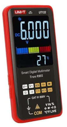 UNI-T UT122/UT121A/B Smart Digital Multimeter True RMS Voltage Frequency Dual Display NCV LIVE Auto Range 6199 Count Meter (UT122)