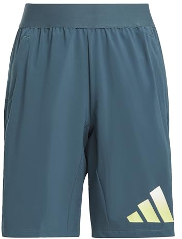 adidas Jungen Train Icons AEROREADY Logo Woven Shorts, Arctic Night/White/Pulse Lime/Pulse Lime, 13-14 Years