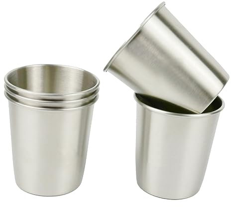 BESTonZON Edelstahl Pintbecher Stapelbar Trinkbecher Aus Rostfreiem Edelstahl Langlebig Und Bpa-frei Für Outdoor-aktivitäten Und Feiern Silber