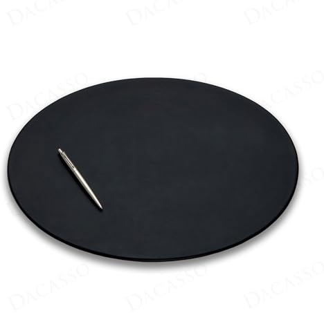 Dacasso Klassischer schwarzer Leder-Konferenzblock 43,2 x 35,6 cm – luxuriöser Leder-Schreibunterlage zum Schreiben – gepolsterter Executive-Schreibtisch-Oberflächenschutz