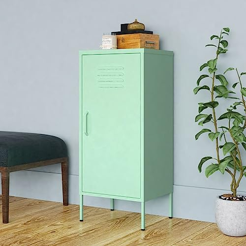 ShGaxin Lagerschrank, Flurschrank, Putzschrank, Besenschrank, Aktenschrank, Schrank Schmal, Aufbewahrungsschrank, Vorratsschrank, Minzgrün 42,5x35x101,5 cm Stahl