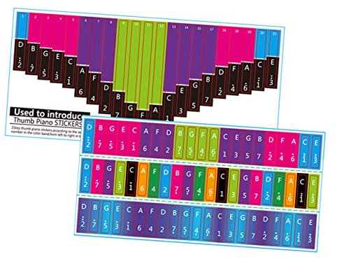 ifundom 2stücke Notenaufkleber Für Kalimba Tastaturaufkleber Mit Skalen Kompatibel Für Junge Mädchen Anfänger Und Visuelle Lerner