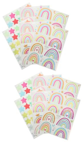 Uonlytech 12stücke Teiliges Selbstklebende Regenbogen-sticker Dekorative Aufkleber Für Handyhüllen Wasserbecher Laptops Scrapbooking Farbige Wanddekoration Langlebig Und Vielseitig