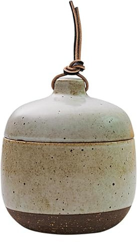 Pot à ragoût en céramique avec couvercle, petite cocotte for soupe, nid d’oiseau, crème aux œufs, pot à soupe en grès fait à la main avec poignée en cuir