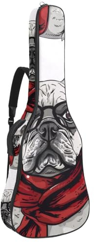 Gitarrentasche in voller Größe, 101,6 cm, 104,4 cm, 106,7 cm, Tragetasche für E-Bass, klassische Gitarre, Frosch auf Pilz sitzend, Mehrfarbig 04, 42.9x16.9x4.7 in, Lässiger Tagesrucksack