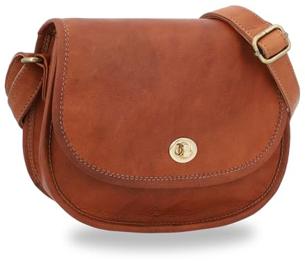 Gusti Leder Umhängetasche Alessa – Handgefertigte Ledertasche Damen im Vintage-Stil I Elegante Leder Handtasche Damen aus Ziegenleder