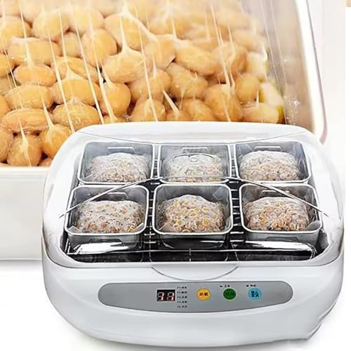 Wasd3Pods Yoghurt Maker Automatico, 3,5l Casa Riso Vino Fermentatore Yogurt Maker Macchina con 6 Vetro, Display a LED Tempo Regolabile E Controllo della Temperatura
