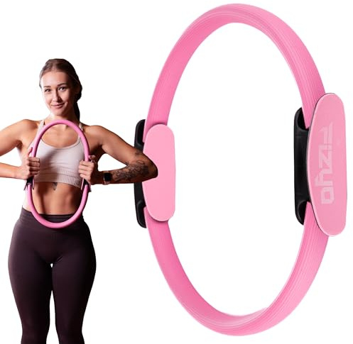 Fizyo Anillo Pilates y Yoga 38 cm – Anillo Mágico de Resistencia con Doble Asa, Accesorio Fitness para Tonificación de Brazos, Piernas y Core, para Ejercicios, Rosa