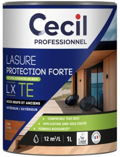 Lasure tous bois Cecil Pro LX TE - 1 Litre (Teck)