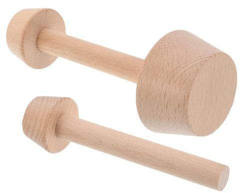 LABRIMP 2piezas Molde Para Tartas Doble Cara De Madera De Unidades Con Base Grande y Pequeña Prensa Para Pastelería Herramienta Para Hornear y Moldear Tartaletas Casa