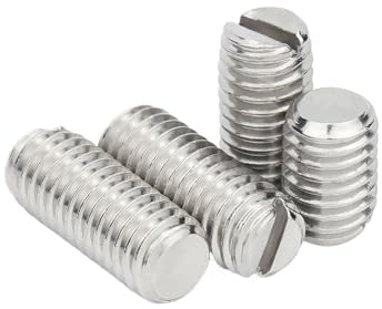 YAKUFAST 2/50X M1,2,4,6 M2,5 M3 M4 M5 M6 M8 M10 M12 GB73 304 Edelstahl geschlitzt Flachspitze Ende Kopflose Madenschraube Stellschraube(5mm,20pcs m3)