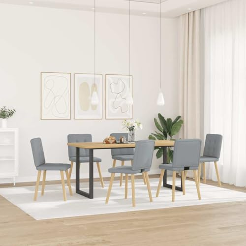 Frdhee Sillas de comedor silla de visitante,Sillas de comedor 6 piezas tela gris claro,Sillas de comedor para comedor,sala de estar,dormitorio