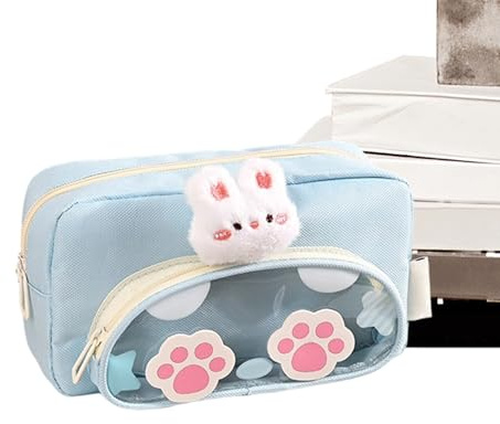 Bleistift- Und Stifttasche - Tierdesign Schminktasche - Reisetasche Zur | Aufbewahrung Von Toilettenartikeln - Für Textmarker, Radiergummis, Lineale, Kinder, Mädchen, Jugendliche, St, blau, Beziehen