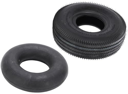 Walmeck Set di Pneumatici e Camere D'aria in Gomma Piena 4.10/3.50-4 per Tosaerba da Giardino, Motozappa, Spazzaneve
