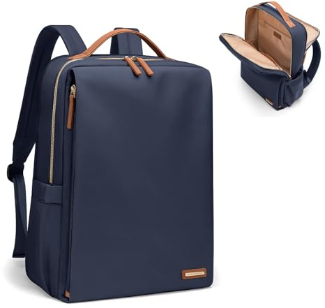 Elegant ryggsäck för bärbar dator för kvinnor, godkänd av flygbolag, resor, arbete, skola, ledig ryggsäck för 14-tums bärbar dator (marinblå)