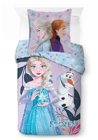 Parure da letto Frozen 140 x 200 – Copripiumino Frozen 100% cotone + federa 63 x 63 cm – Disney