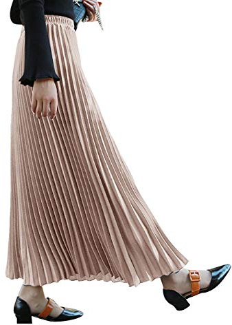 SOMTHRON Donna Casual Lunghezza alla caviglia A-Line plissettato con pieghe Autunno 10 colori, cachi, Taglia unica