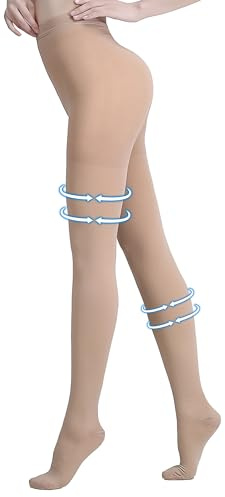 AMZAM® Medizinische Kompressionsstrumpfhose für Damen & Herren, geschlossener Zehenbereich, 15-20 mmHg, abgestufte Kompressionsstrümpfe, Taille, hohe Stütz-Leggings, Stützschlauch für Krampfadern,