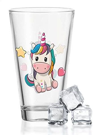 GRAVURZEILE Leonardo Wasserglas mit UV-Druck - im Einhorn Design - Lustiges Geschenk für Sie & Ihn