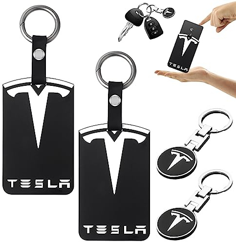 Vaileal 2 Stück Schlüsselkartenhalter für Tesla Model 3: Model Y Silikon Schlüsselanhänger für Tesla, verschleißfest und staubdicht, Protector Schlüsselanhänger Logo-Muster Autozubehör