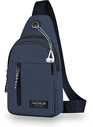 Yafe Sling Shoulder Backpack, Small Rucksack for Men Lightweight Nylon Sling Rucksack Bag Anti-theft Casual Men Women Chest Bag for Hiking Cycling Outdoor Travelling